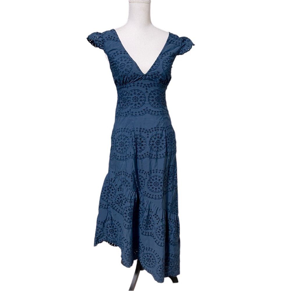 Low cut, Gorgeous, flutter sleeve prairie dress with lace-up back